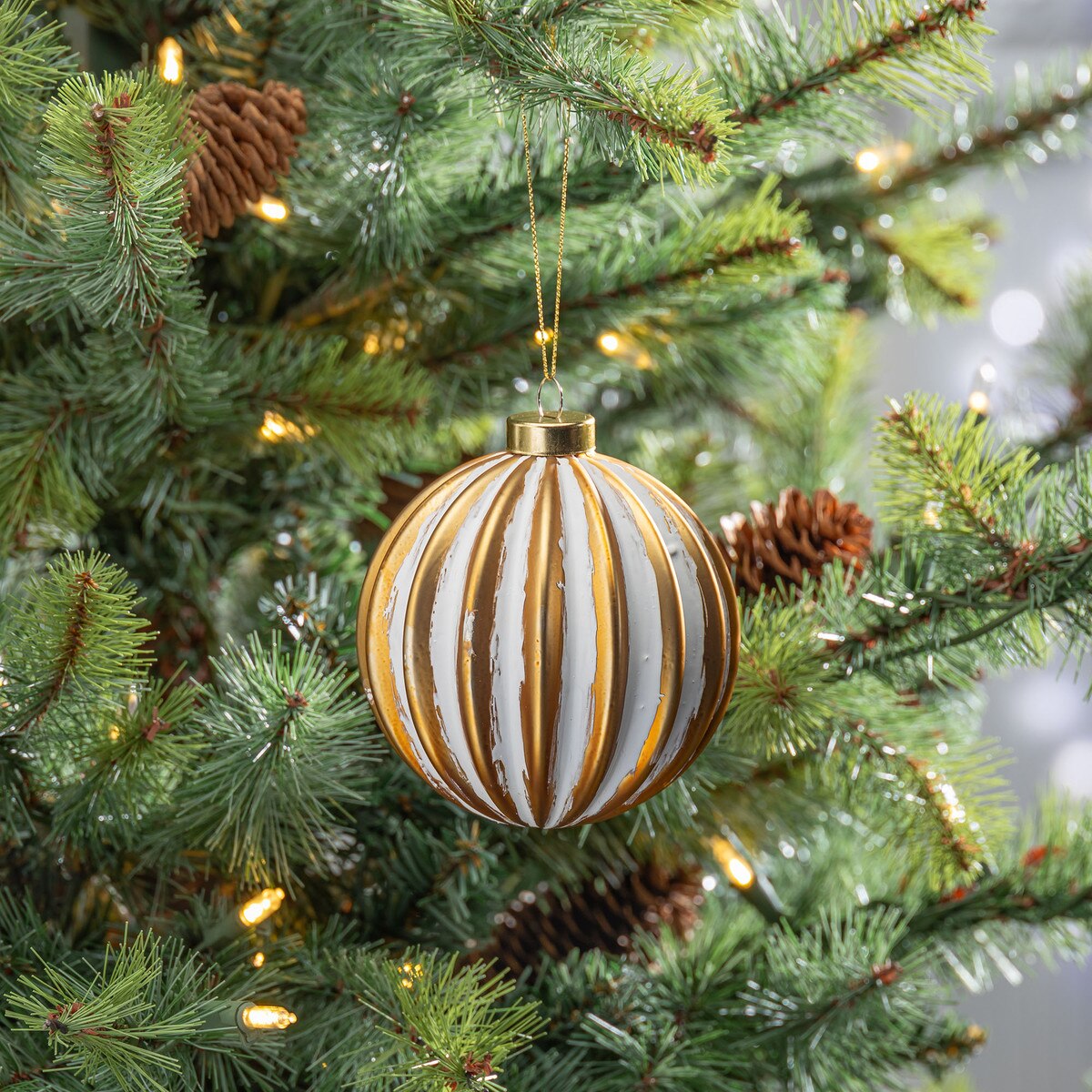 Burnished Gold Ball Ornament
