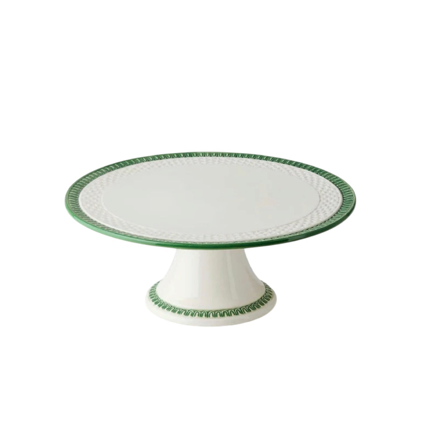 Certified International Le Jardin Embossed Rattan Footed Cake Plate