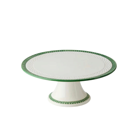 Certified International Le Jardin Embossed Rattan Footed Cake Plate