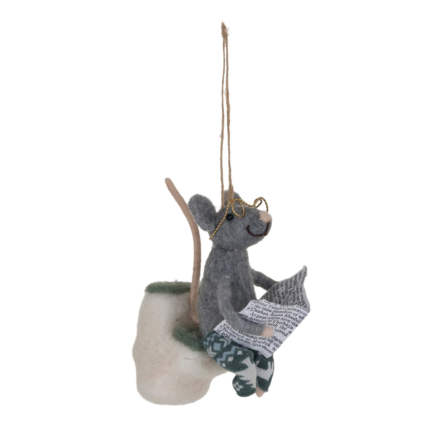 "Sittin Time" Wool Felt Mouse