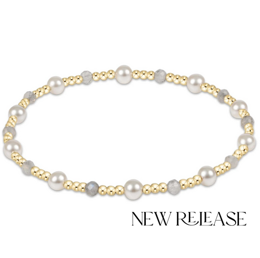 Pearl Sincerity Pattern 4mm Bead Bracelet - Labradorite