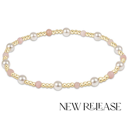 Pearl Sincerity Pattern 4mm Bead Bracelet - Pink Opal