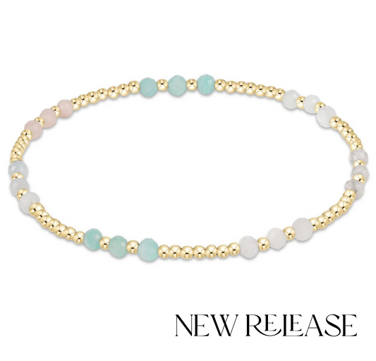 Gemstone Gold Joy Pattern 3mm Bead Bracelet - Hot Mess