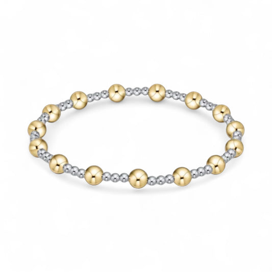 Classic Sincerity Pattern Bracelet 5mm Mixed Metals