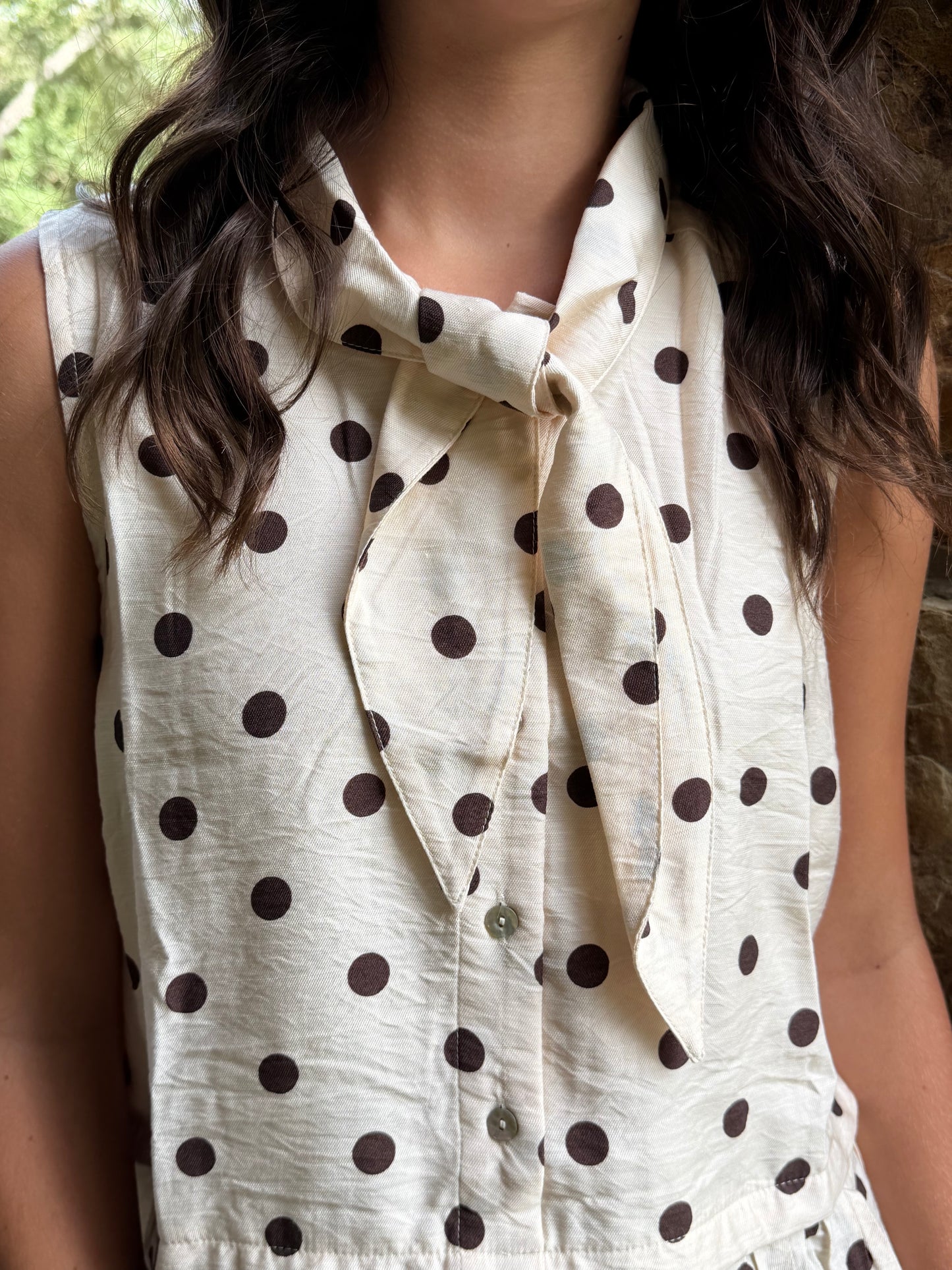 Sleeveless Polka Dot Top