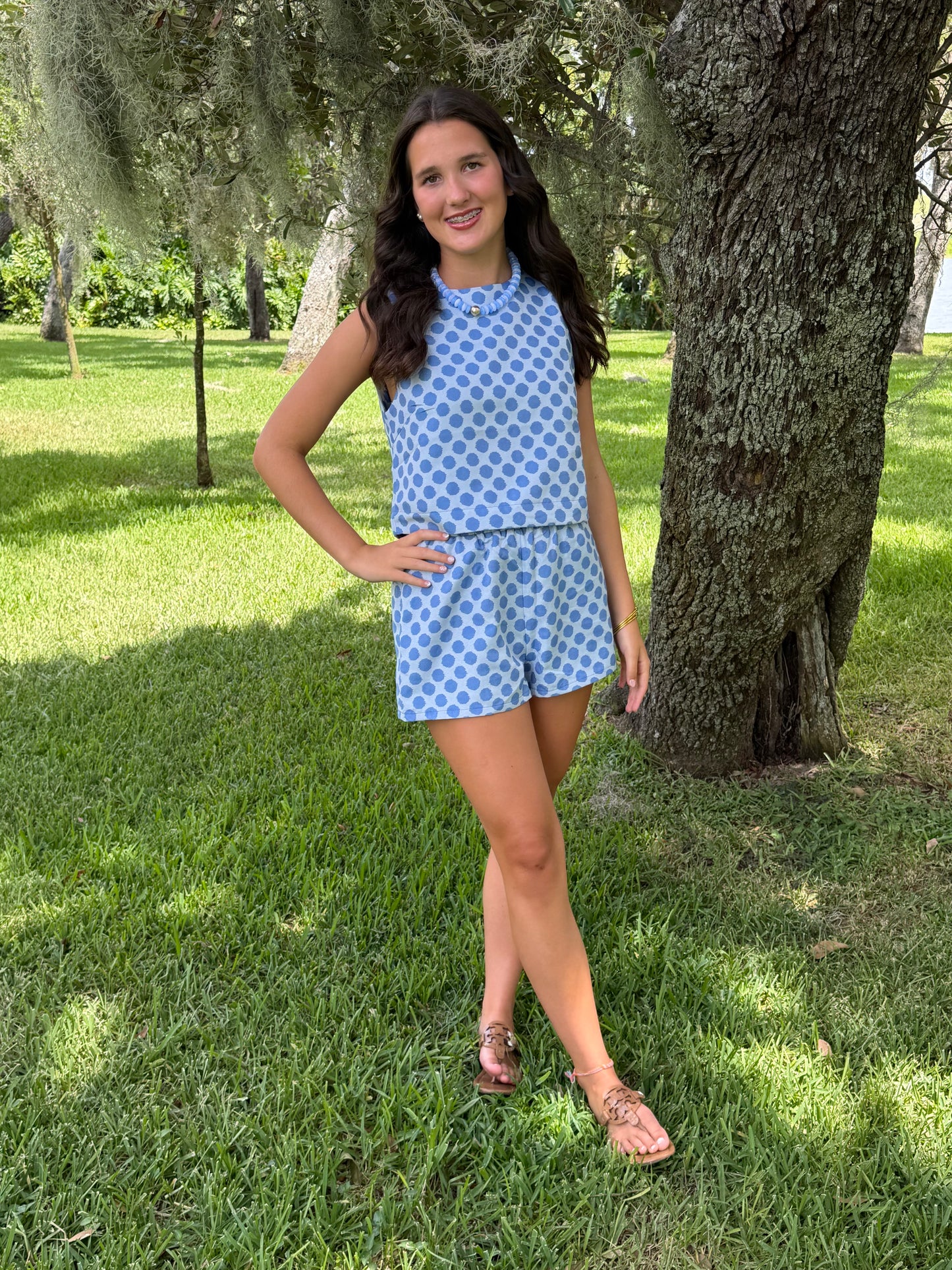 Polka Dot Shorts- Blue
