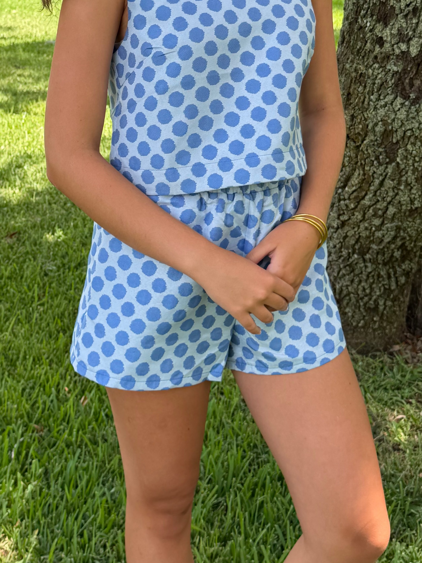 Polka Dot Shorts- Blue