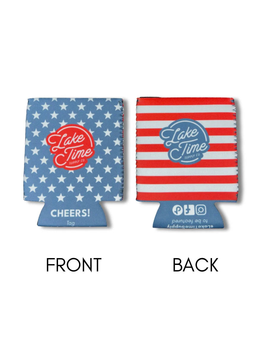 Stars and Stripes Short Neoprene Koozie
