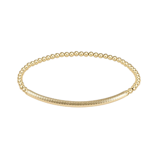 Classic Gold 3mm Bead Bracelet Bliss Bar Textured