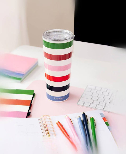 Kate Spade Adventure Stripe Stainless Steel Tumbler