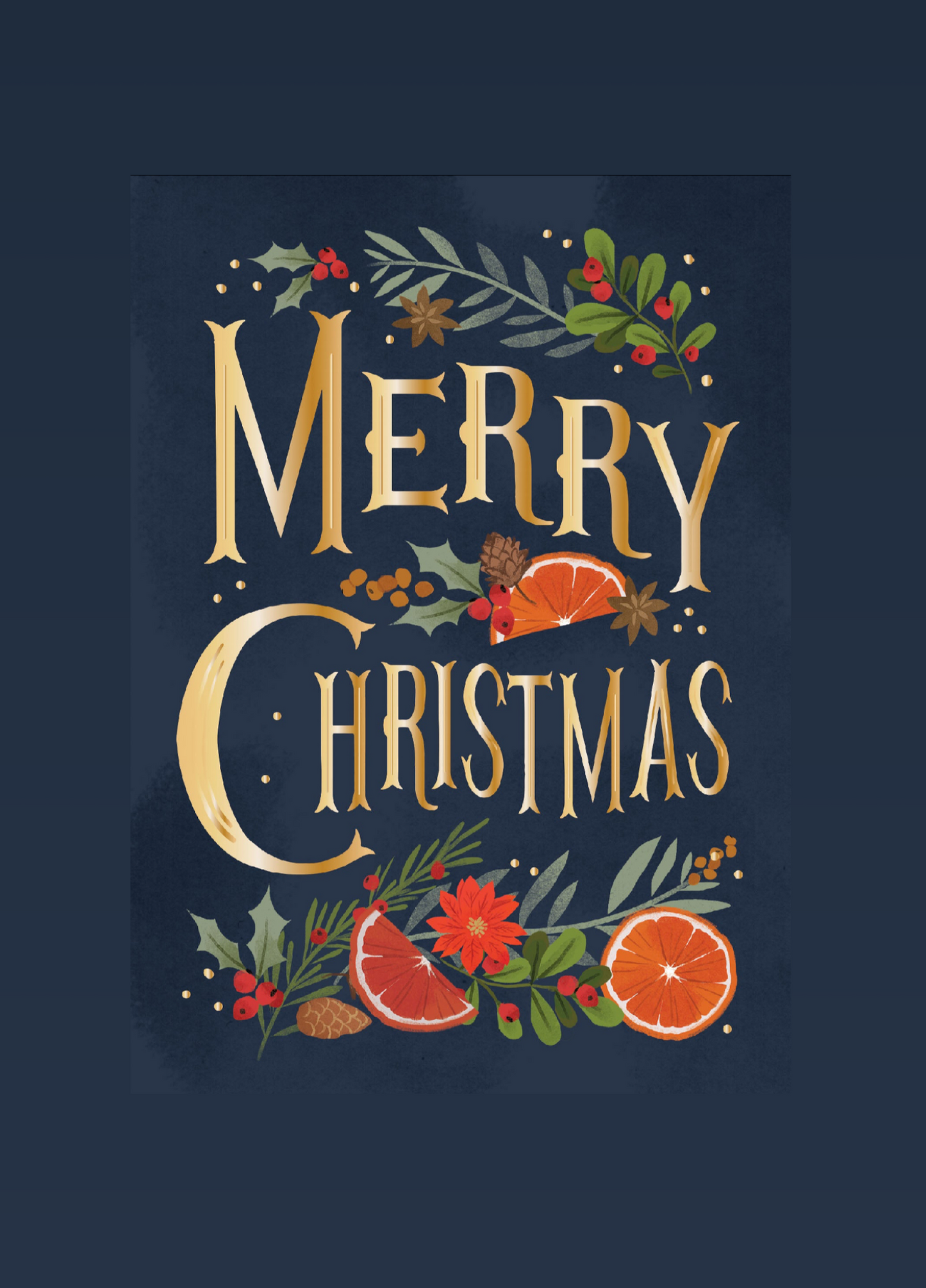 Christmas Orange Delight Greeting Card Set