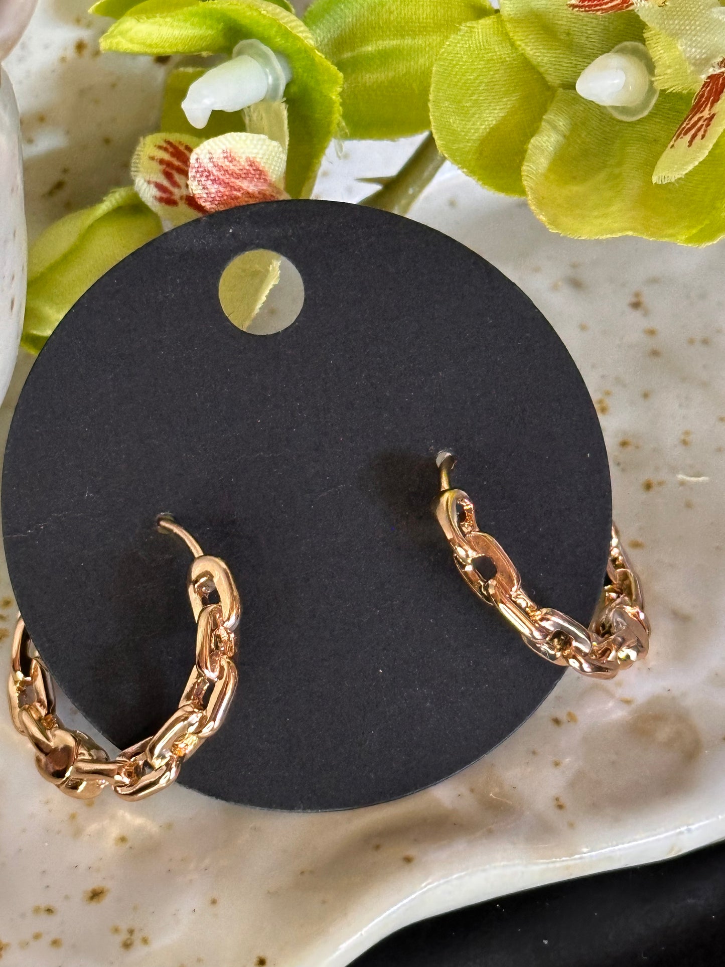 Huggies Link Gold Hoop Earrings