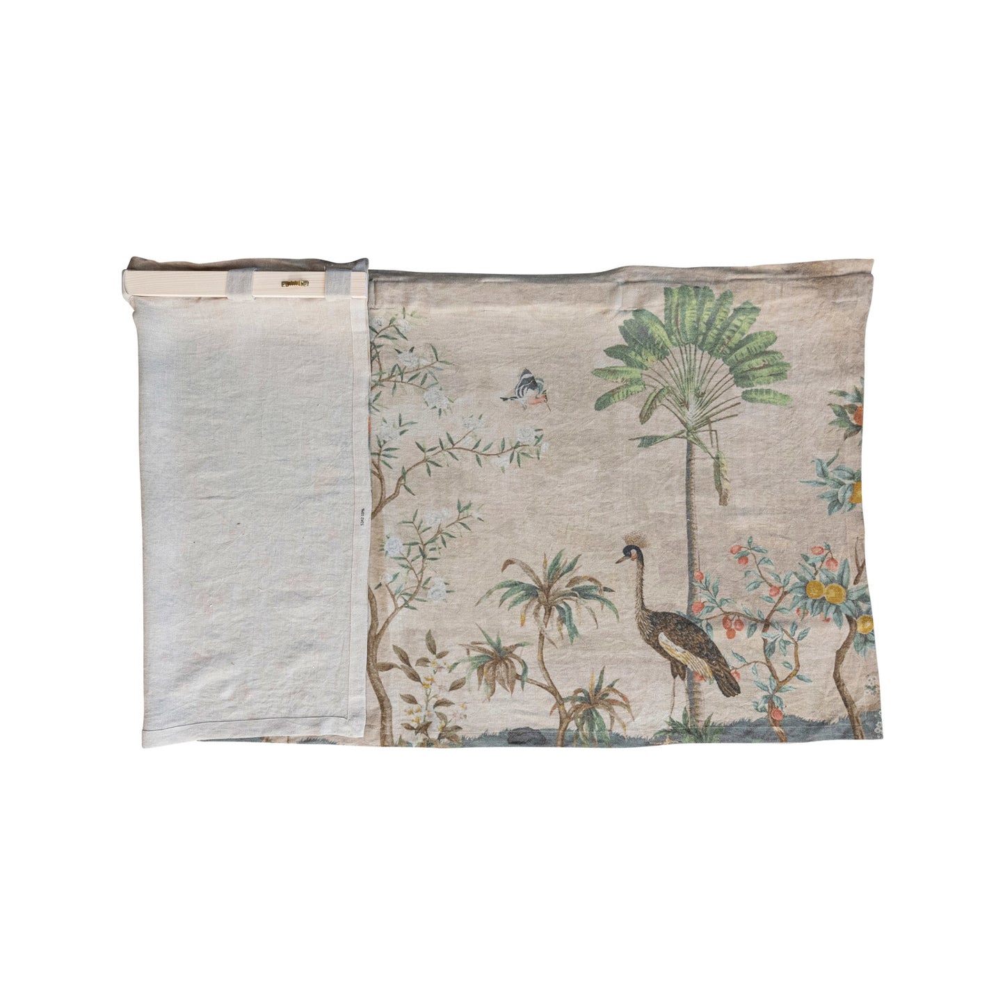 linen wall hanging bird landscape