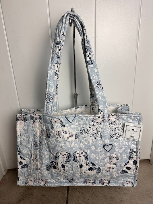 Foo Dog - Lt Blue Quilted Tote