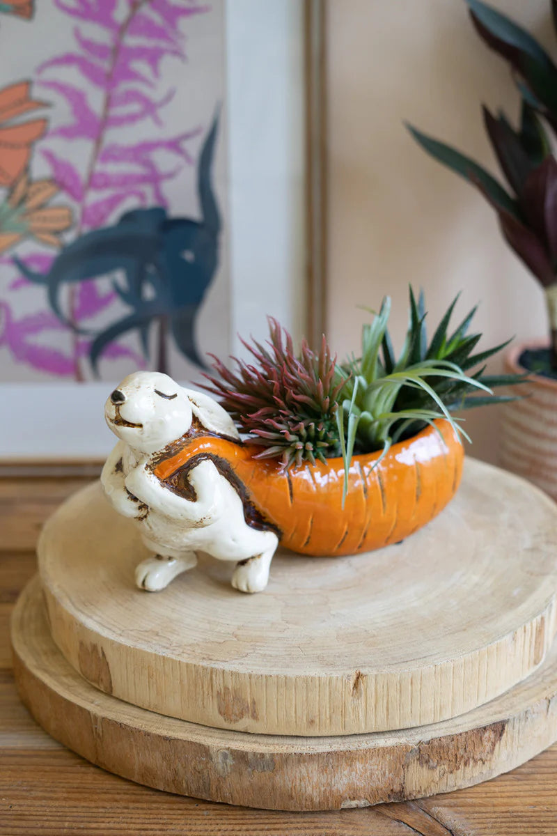 Ceramic Bunny Pulling Carrot