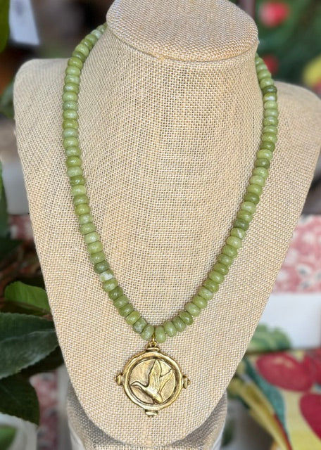 Signature Duck Necklace Small Bead Gold