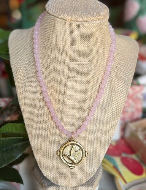 Signature Duck Necklace Small Bead Gold