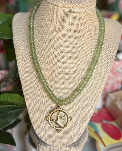 Signature Duck Necklace Small Bead Gold