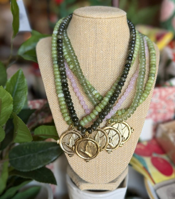 Signature Duck Necklace Small Bead Gold