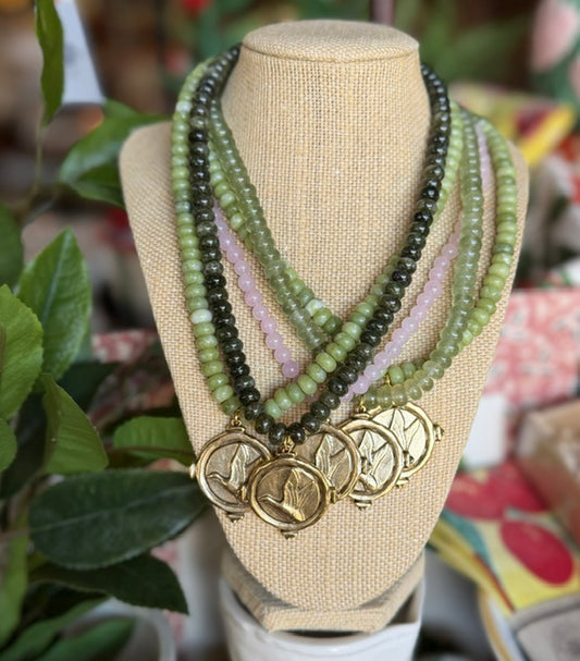 Signature Duck Necklace Small Bead Gold