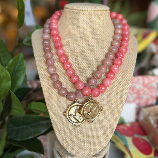 Signature Duck Necklace Large Bead Gold