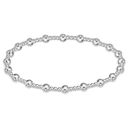Classic Sincerity Pattern 4mm Bead Bracelet - Silver