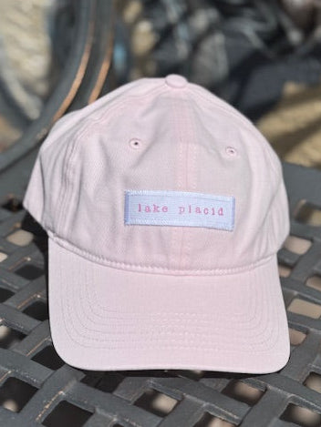Custom Hand Stamped Baseball Cap Lake Placid Pink