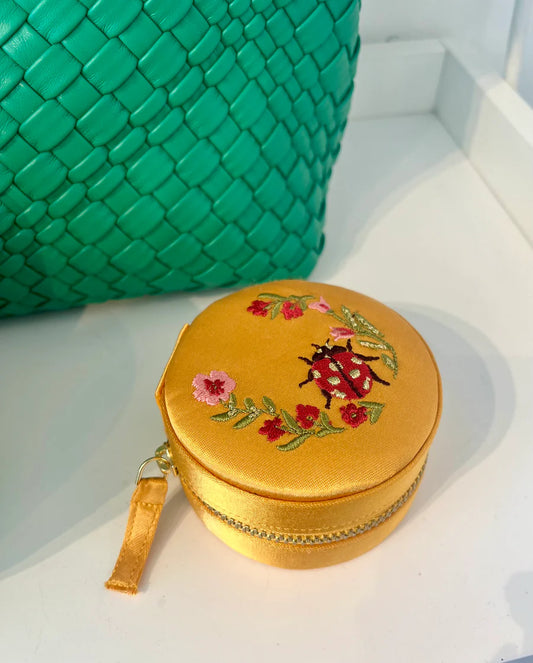 Mustard Mini Round Jewelry Box