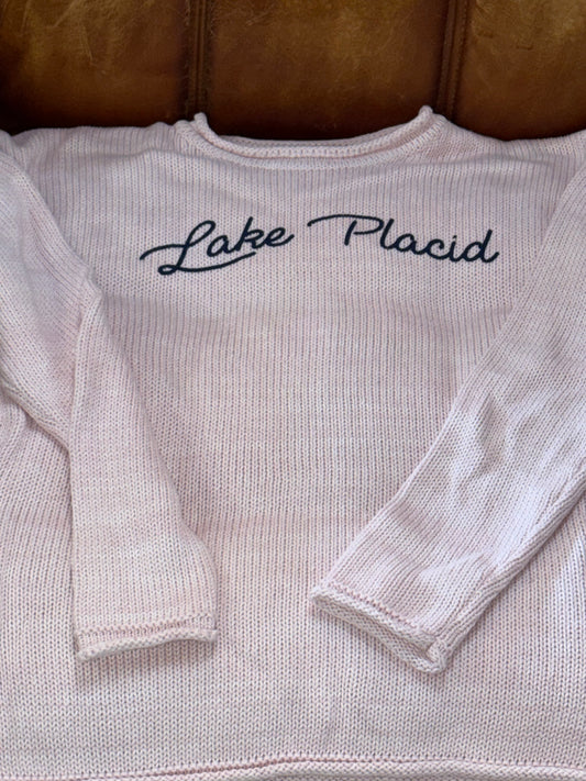 Lake Placid Cotton Poplin Sweater - Baby Pink