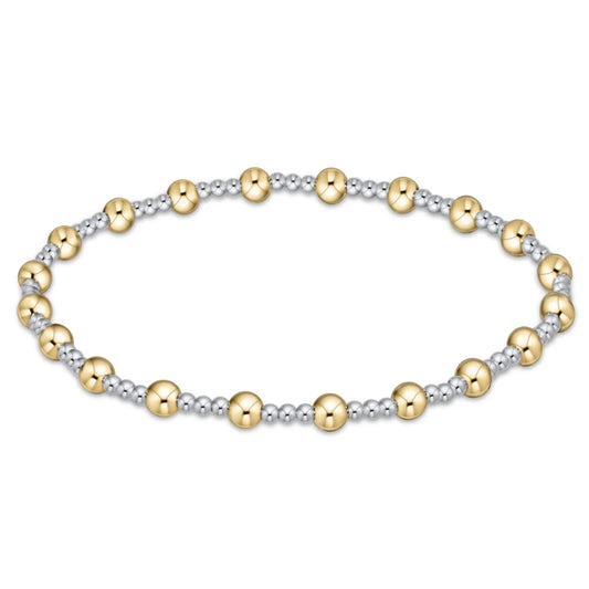 Extends-Classic Sincerity Pattern 4mm Bead Bracelet - Mixed Metal