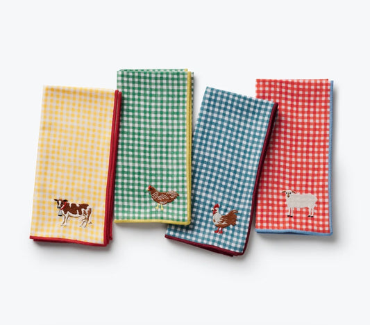 Home Sweet Home Embroidered Cotton Napkin Set of 4