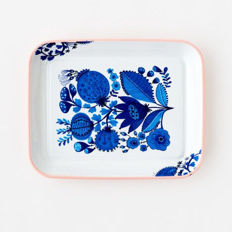 Blue & White Melamine Tray 11x14