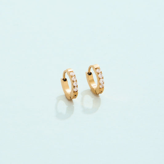 Sunrise Hoop Earrings 9mm Crystal
