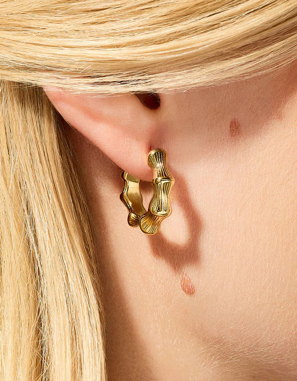 Bamboo Hoop Earrings