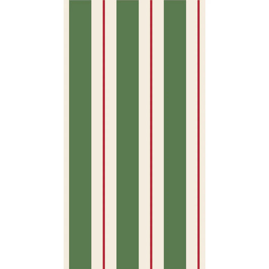 Green & Red Awning Stripe Guest Napkins