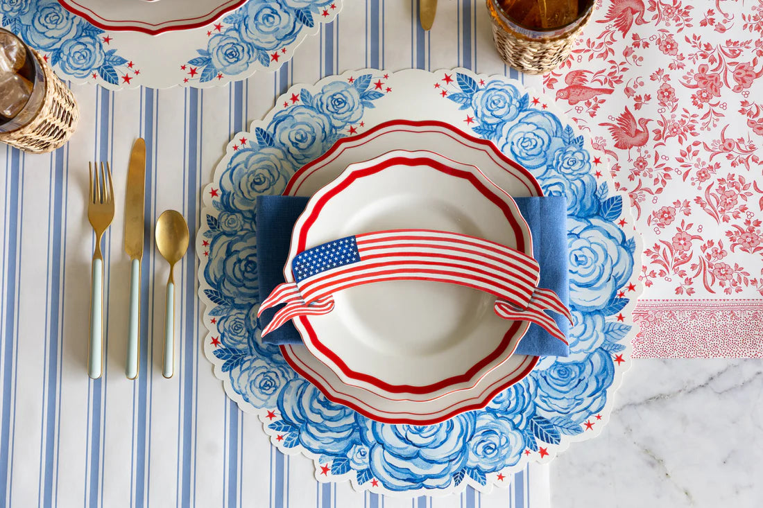 Die-Cut American Floral Wreath Placemat