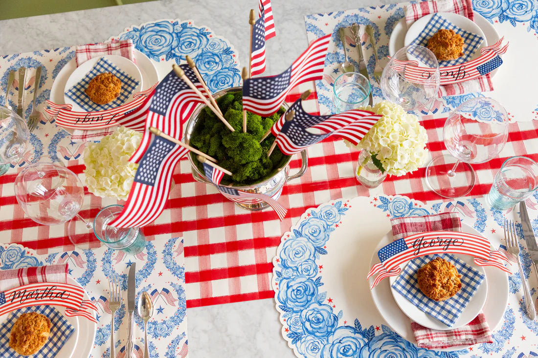 Die-Cut American Floral Wreath Placemat