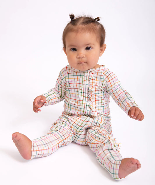 Aj Plaid -Convertible Zip Pjs