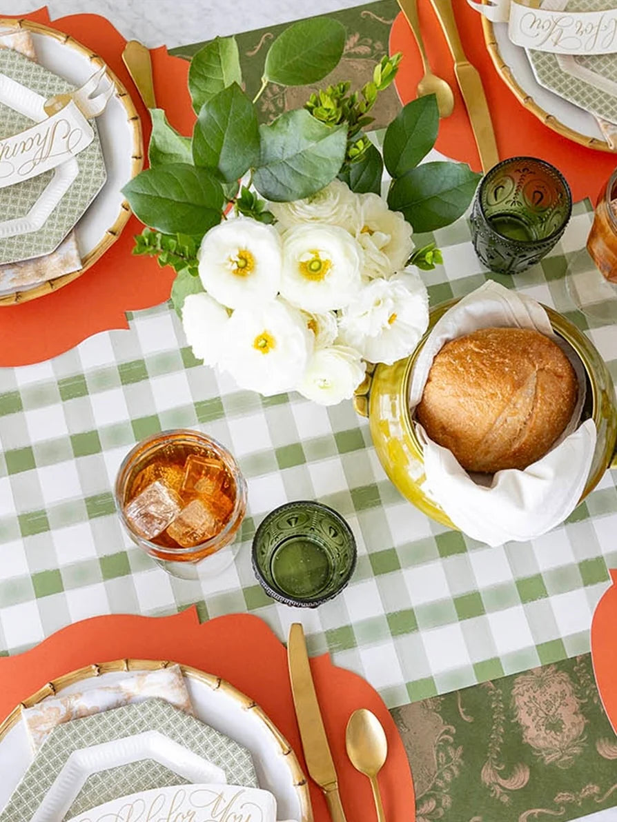 Moss Check Table Runner