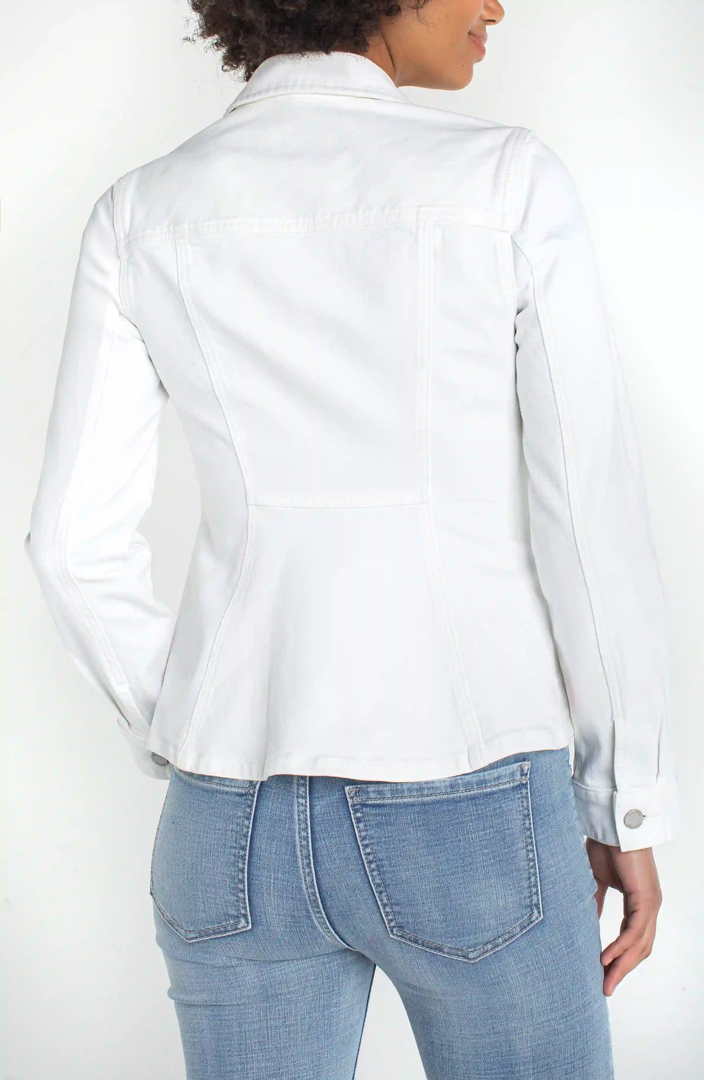 Fit And Flare Trucker Jacket White