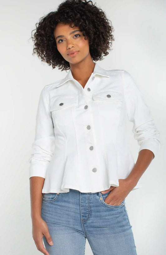 Fit And Flare Trucker Jacket White