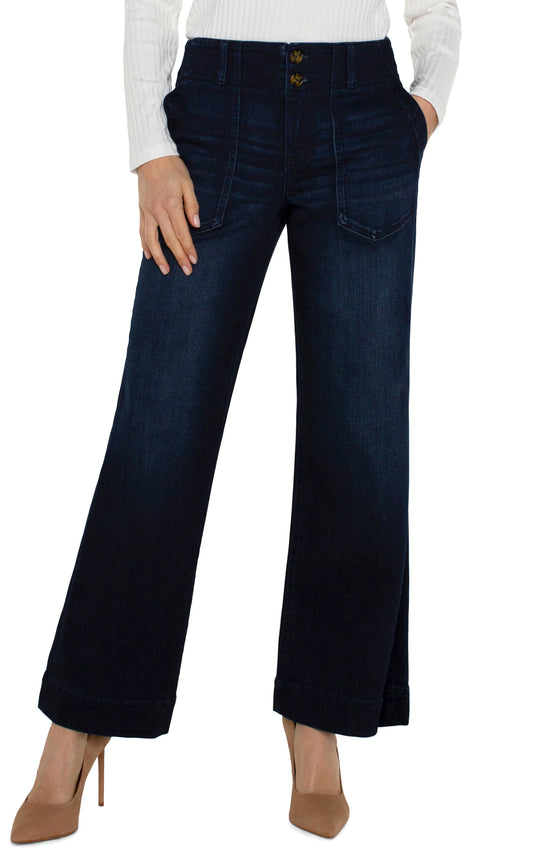 Patch Pocket Wide Leg Trouser-Summit Lake