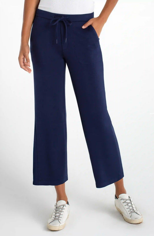 Pull-on Wide Leg Crop Deep Midnight