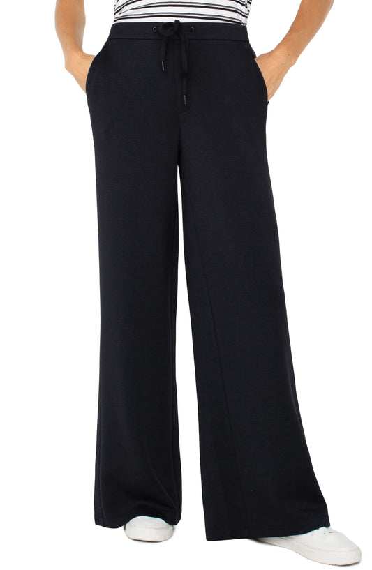 Pull-on Wide Leg Trouser Black