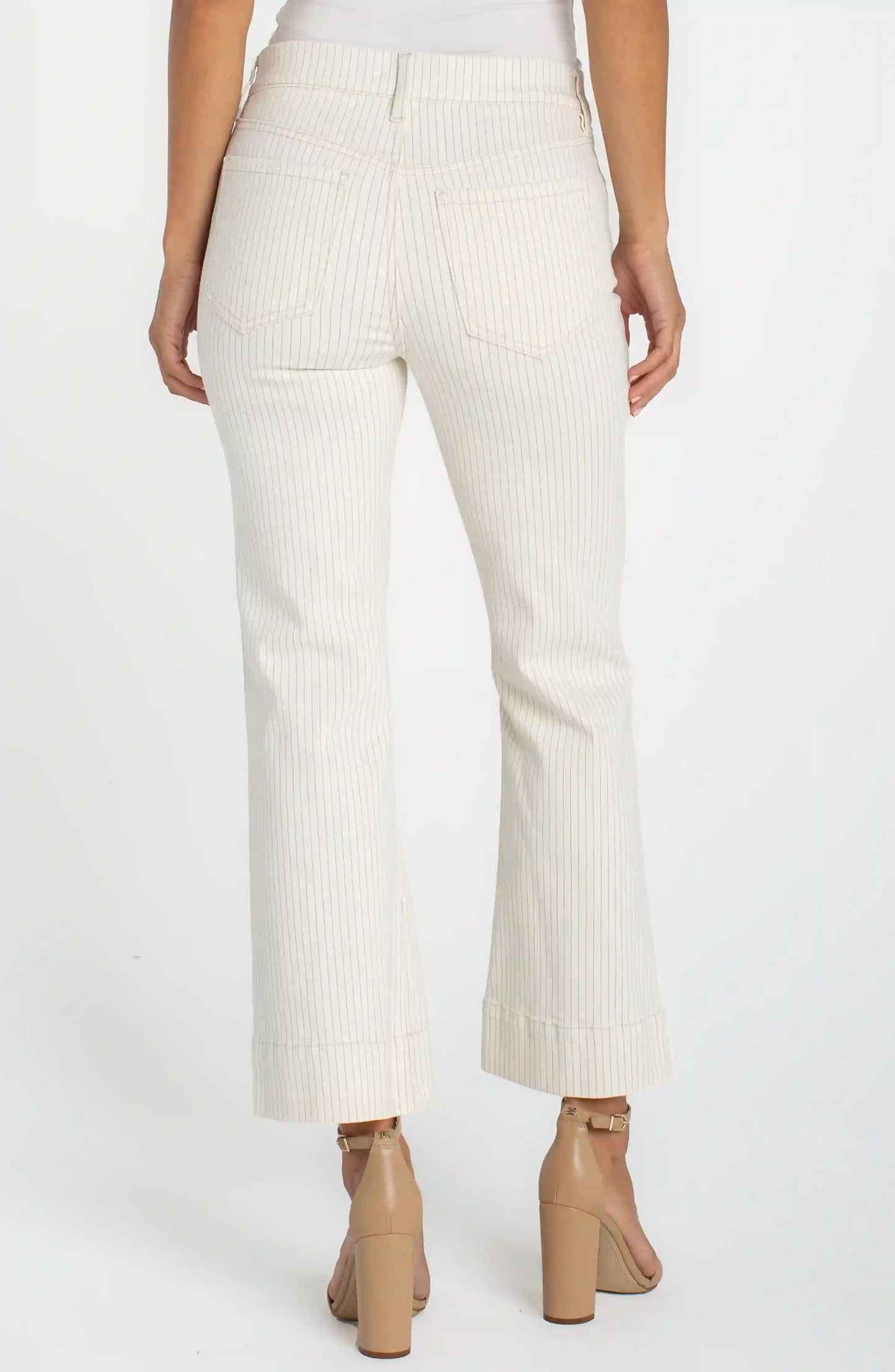 The Gia Glider® Crop Flare With Wide Hem- Nautical Stripe