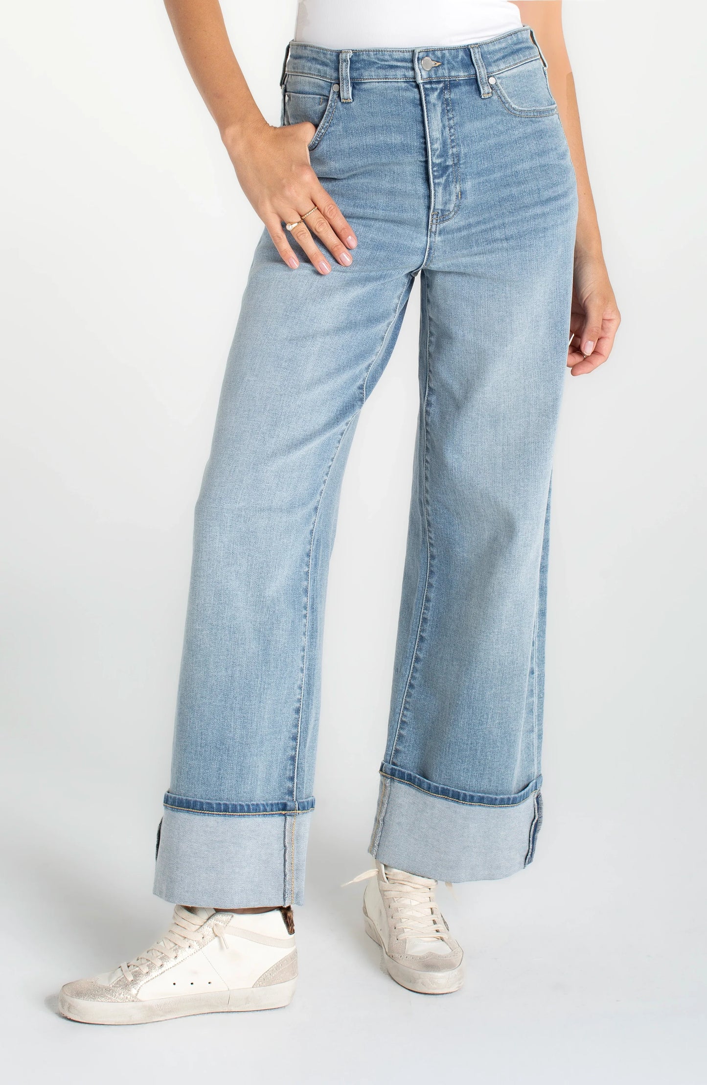 Morgan High Rise Cuffed Wide Leg