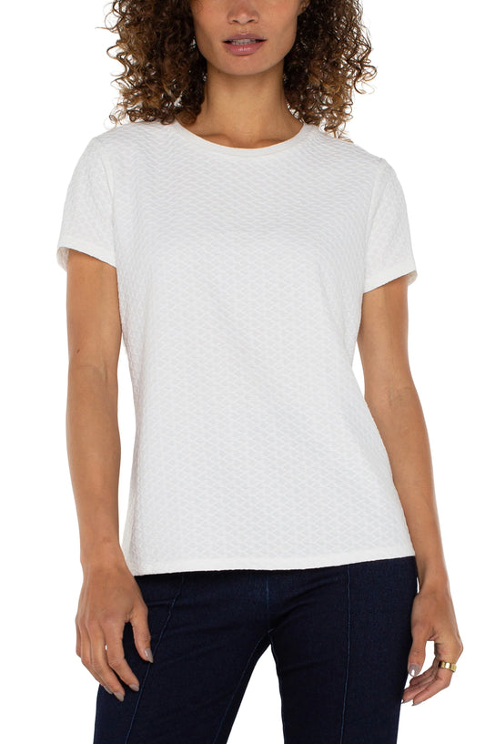 Short Sleeve Crew Neck Tee With Rib Trim