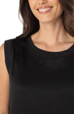 Sleeveless Woven to Knit Top Black