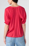 Short Sleeve Half Placket Blouse