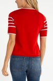 Short Sleeve Crew Neck Sweater Fire Brick